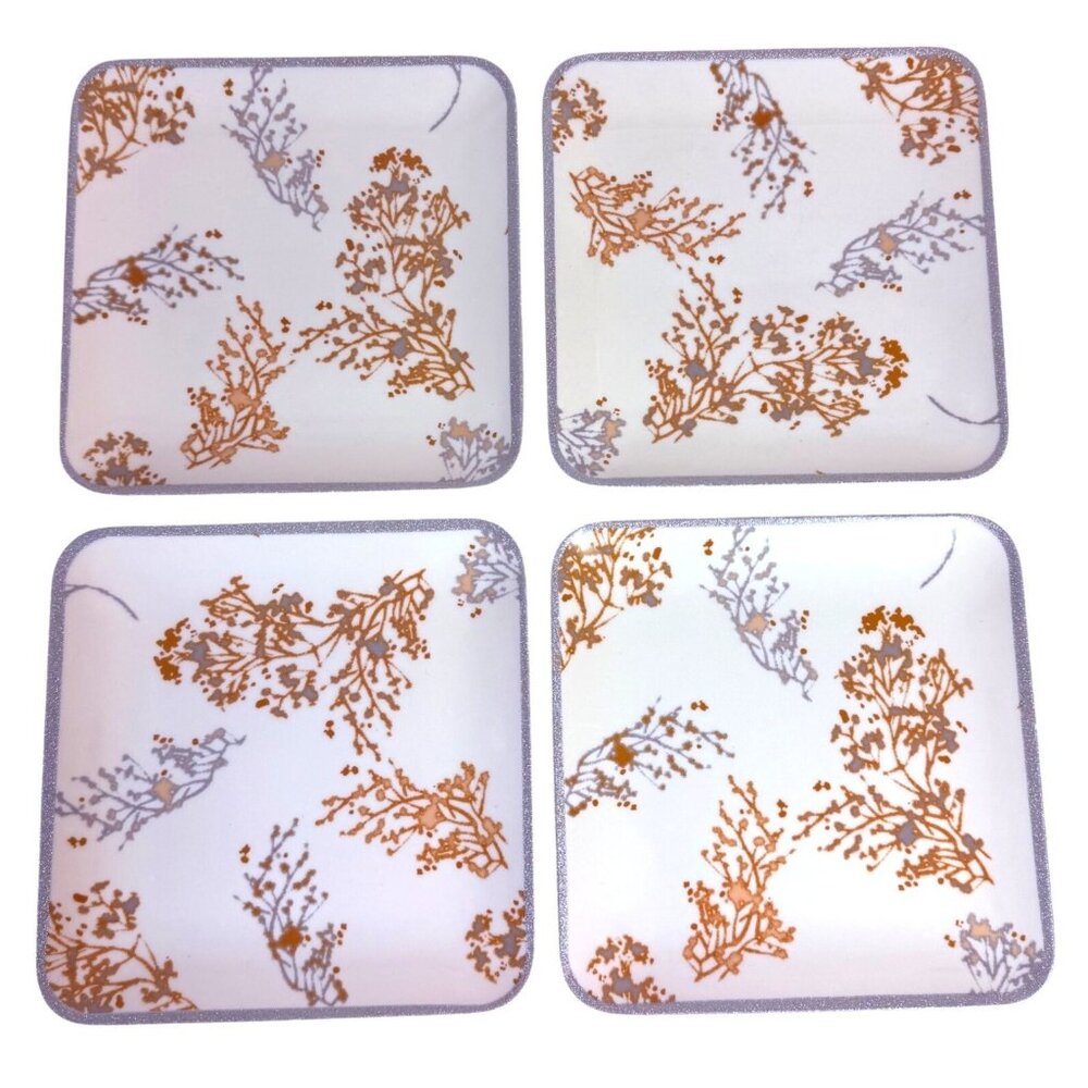 Threshold Melamine Salad Plates Silver Gold Glitter Chic Paint Splatter Set of 4